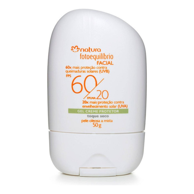 Protetor Facial Gel Creme Fps 60 Fpuva 20 Fotoequilíbrio Natura 50g Protetor Facial Gel Creme Fps 60 Fpuva 20 Fotoequilíbrio Natura 50g