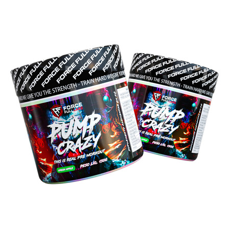 Kit 2x Pré Treino 150g Pump Crazy Beta Alanina Cafeína Taurina Arginina Sabor Maça Verde Force Full Labz Kit 2x Pré Treino 150g Pump Crazy Beta Alanina Cafeína Taurina Arginina Sabor Maça Verde Force Full Labz