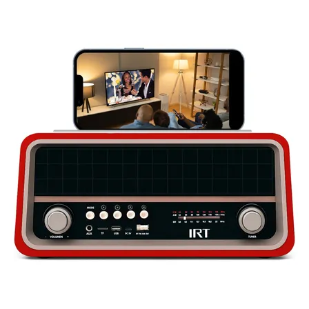 Radio Retro Vintage Irt Bluetooth /am /fm Recargable Retro06 Rojo Tamaño Único
