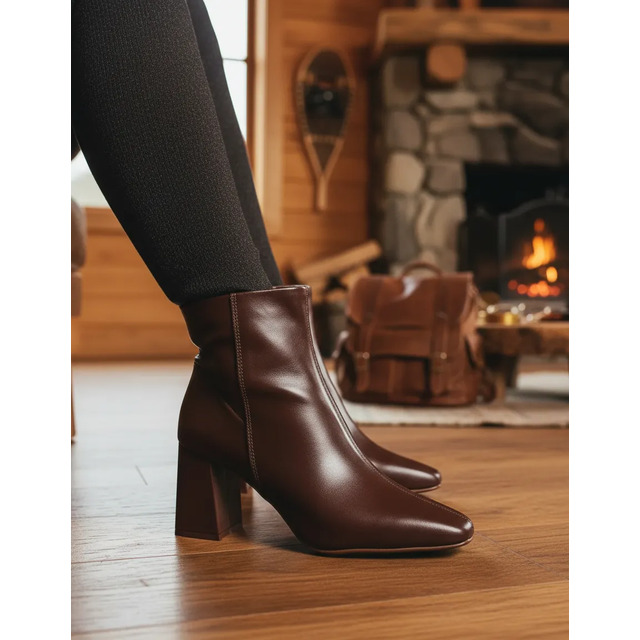 Bota Vizzano Feminino 3109-100 Marrom-escuro Liso 35 Br Bota Vizzano Feminino 3109-100 Marrom-escuro Liso 35 Br