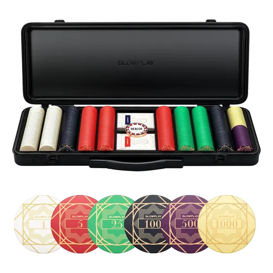 Set Fichas Póker Con Números Slowplay Nash 500 Pzs Cerámica