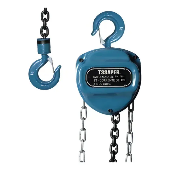 Talha Manual 1 Tonelada 1000kg Com Corrente 8 Metros Tssaper