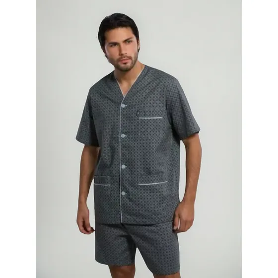 525. Pijama Camisero Estampado. Talle Común