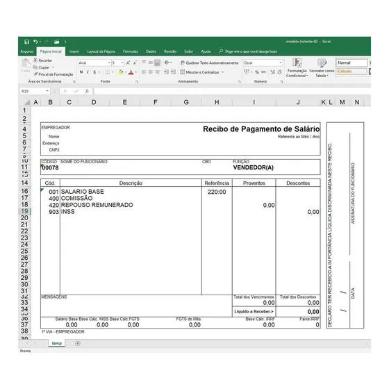 Modelo Holerite Comprovante De Renda Editável Atualizado-g3
