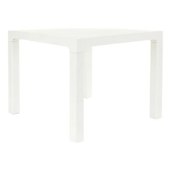 Mesa De Ratan Monaco 90x90 Desarmable Gardenlife. Color Blanco