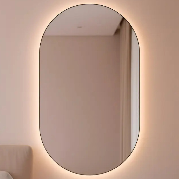 Espelho LED Pilula com Moldura Lapidada