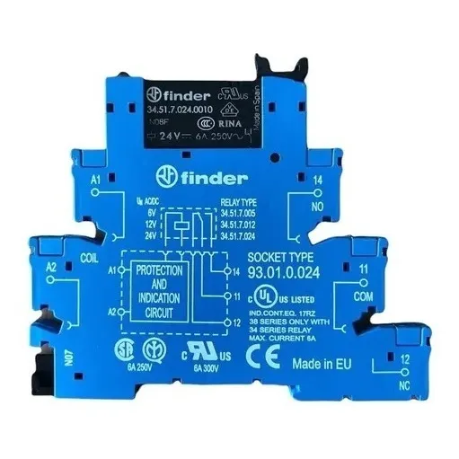 10 Piezas 38.51.0.024.0060 Finder Relevador 24 Vcd/vac 