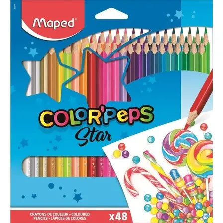 Lápis De Cor 48 Cores Maped Colorpeps Triangular Cores Vivas