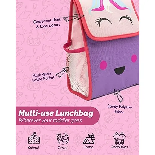 Bolsa Almuerzo Para Niño Aislada Soporte Botella Agua