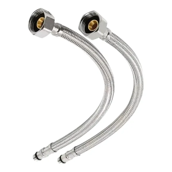 Par Flexible Llaves Monomando De Lavaplatos, Lavamanos 50cm 