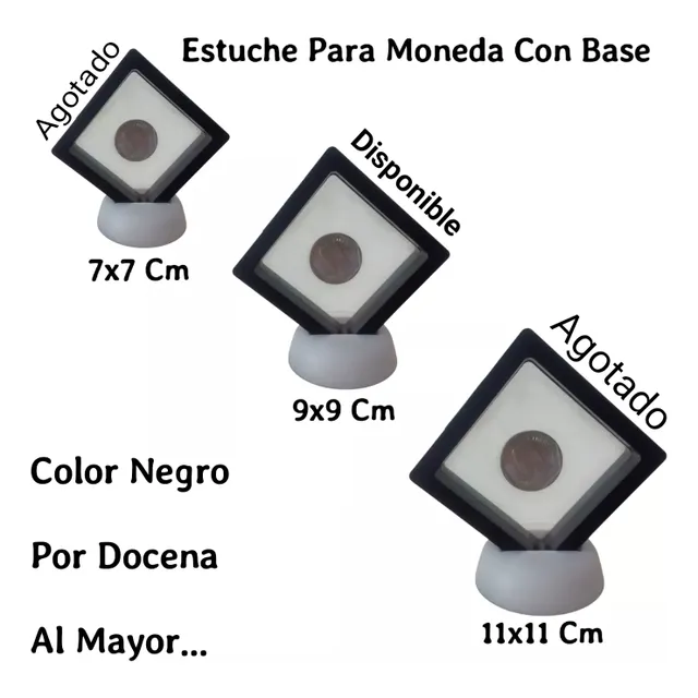 Estuche Caja Plástico Tipo Exhibidor Para Moneda Por Docena.