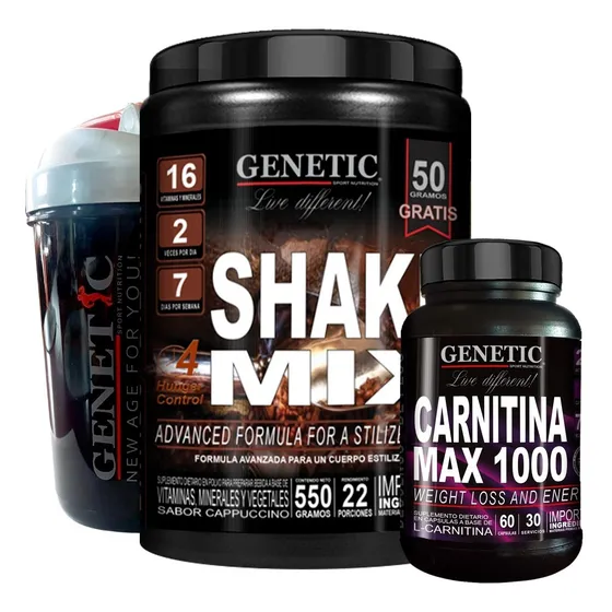 Batidos Diet Reemplaza Comidas Shake Mix L Carnitina Genetic