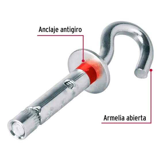 Taquete Expansivo Armella Abierta 8 x 50 Mm 4 Pz Fiero 47564 TAE-8X45A