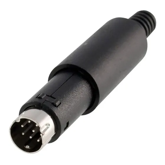 Conector 8 Pinos Padrão Mini Din Macho Lado Cabo