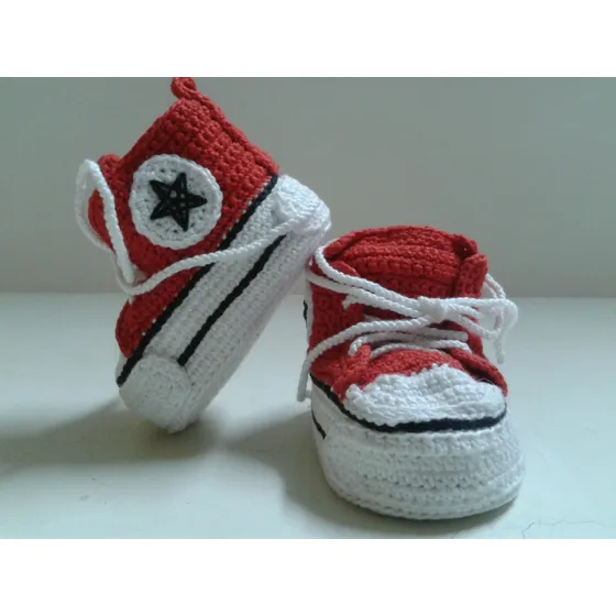 Zapatitos Tejidos Para Bebes A Crochet Tipo Deportivos