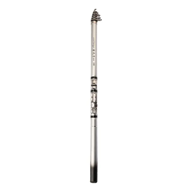 Gb Caña De Pescar Telescópica, Fibra De Carbono, Roca, 2,4 M