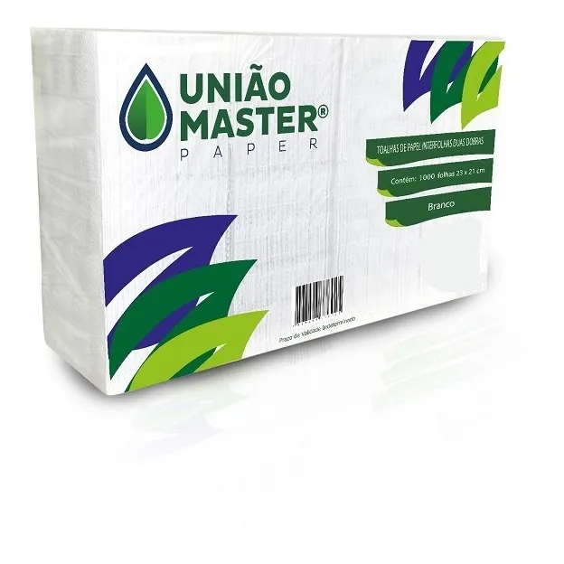 Papel Toalha Interfolha Branco 2 Dobras 23x21cm 1000fls