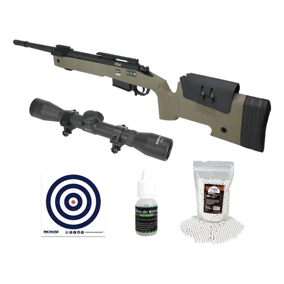 Rifle Airsoft Sniper M40 A5 Vsr10 Sa-s03+luneta+bbs+itens