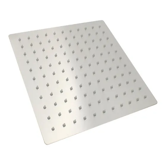 Regadera Cuadrada 25cm Satinada Sin Brazo Baja Y Alta Acero 