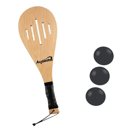 Paletas Set Fronton 1 Raqueta + 3 Pelotas Marca Acróbatas 