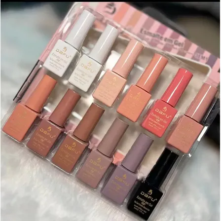 Kit 12 Esmaltes Gel Nude / Vermelho Dafu 8 Ml Coleção Nova