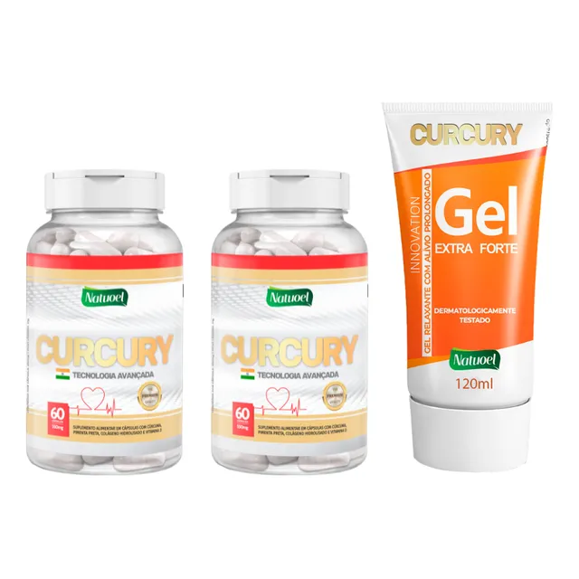 Promoção - Curcury 2 Potes + 1 Gel 120g - Frete Gratis