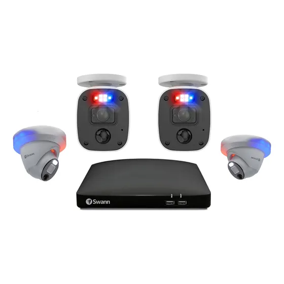 Swann Full Hd 4 Camaras, Microfono, Sirena Enforcer Smart