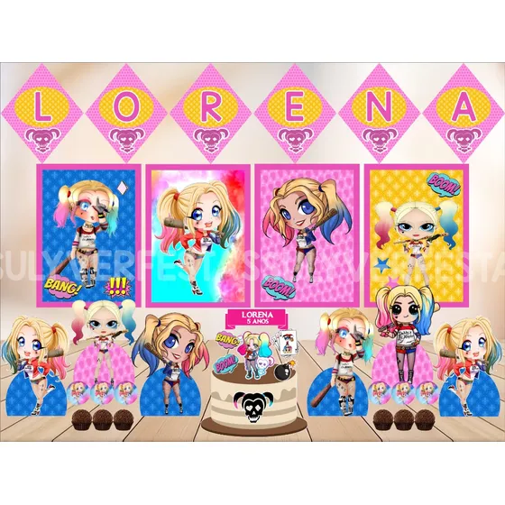 Festa Arlerquina - Kit Decorativo Só Um Bolinho 