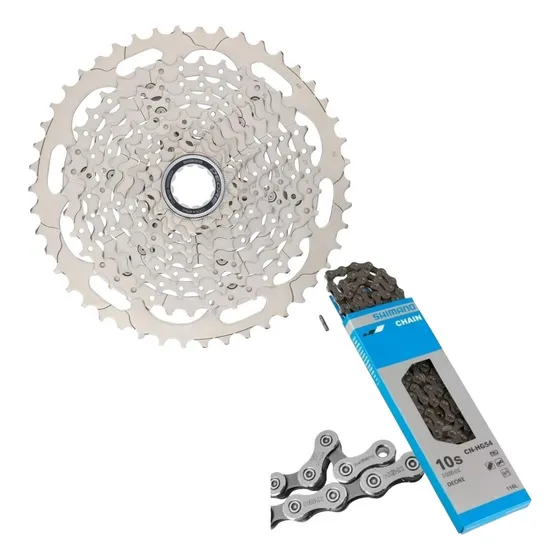 Cassete Shimano M4100 11-46 10v + Corrente Shimano Hg54 10v