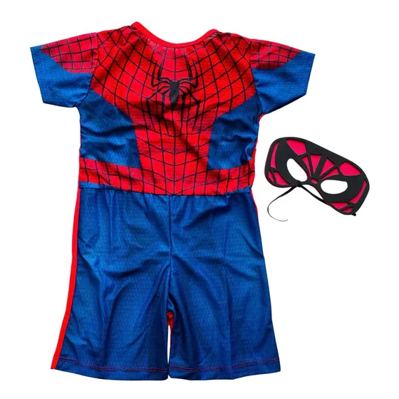 Fantasia Infantil Homem Aranha Com Máscara - 2/8 Anos