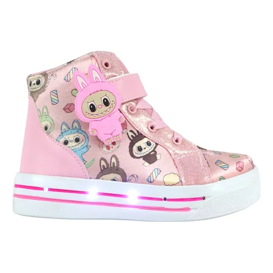 Tenis La Bubu Luces Led Labubu Macaron The Monsters Comodos Antiderrapante Niñas Tenis Infantil