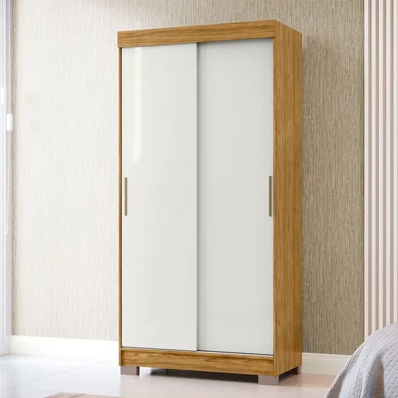 Ropero Armario 2 Puertas Corredizas 2 Cajones Antares Color Marrocos / Off White