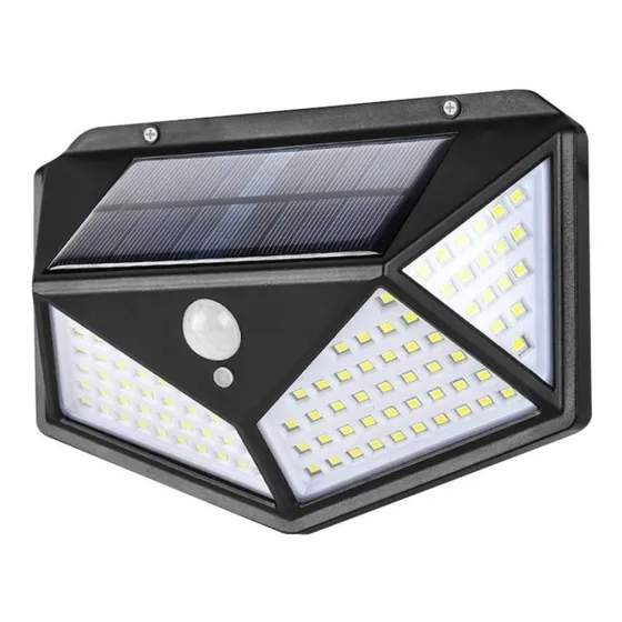 Foco Led Decoración Calida Fotocélula Aplique Solar Atrix ® Color Negro