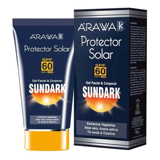 Arawak Protector Solar Sundark en gel facial factor de protección solar de 60