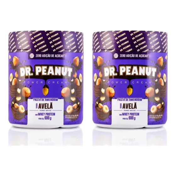 Kit 2x Pasta De Amendoim 600g - Dr. Peanut Sabor Avelã