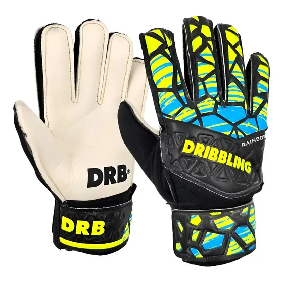 Guantes Arquero Futbol Con Ferula Para Niños Drb Rainbow Color Amarillo Talla 4