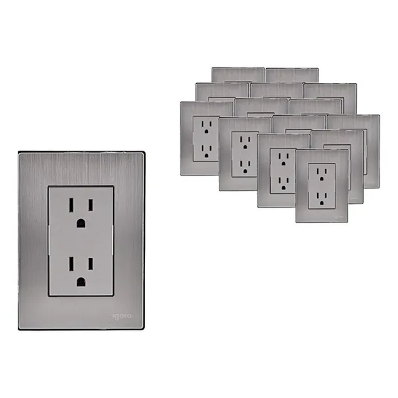 Contacto Placa 2 Toma Corriente Para Pared Modulo Sencillo
