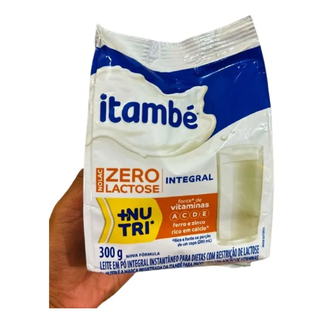 Leite Em Pó Integral Zero Lactose Itambé 300g Kit 6 Unid