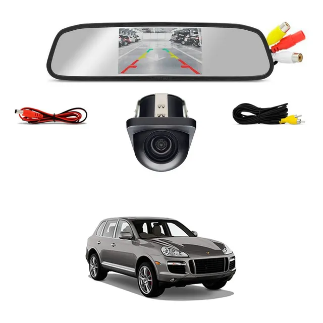 Retrovisor Com Câmera De Ré Mini Hd Porsche Cayanne