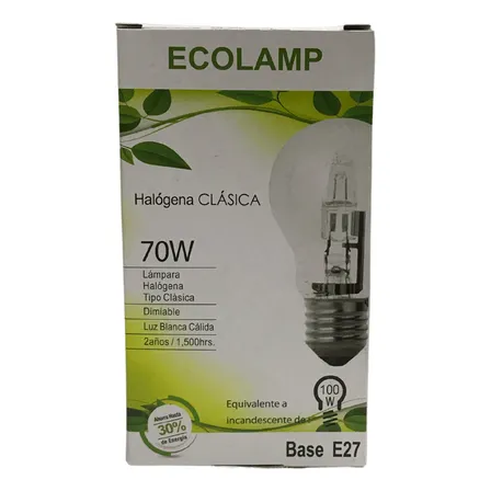 Pack 120 Ampolletas Ecolamp Dimeables E27 Luz Cálida Blanco Cálido