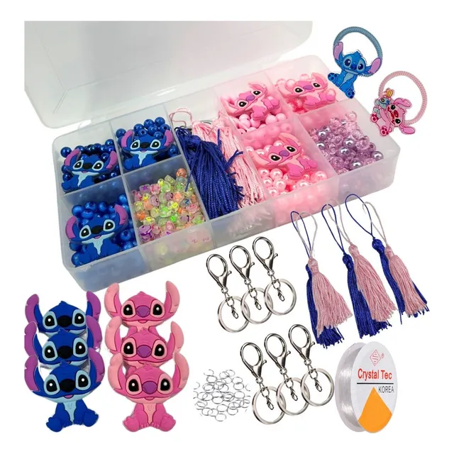 Kit Miçangas Chaveiros Pulseiras Colar Filme Lilo & Stitch 