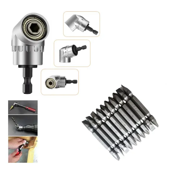 Bits Parafusadeira Philips 10 Pçs + 1 Adaptador Angular Imã