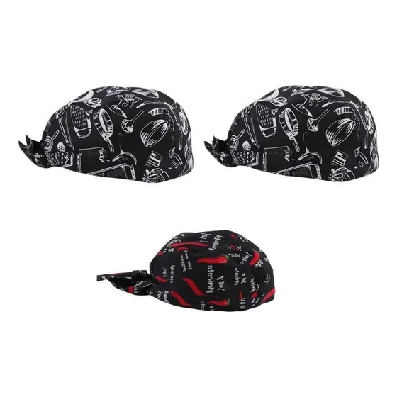 3x Cocina Cocina Catering Restaurante Gorras Headwrap
