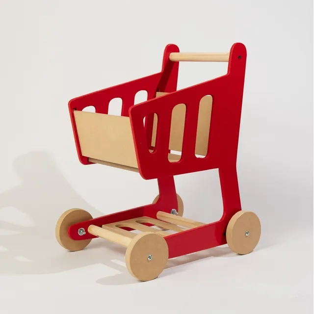Carro Carrito De Compras Supermercado Madera Juego De Rol