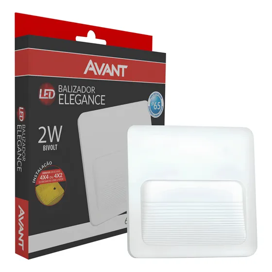 Balizador Led Embutir Qd Elegance Branco 4x4 2w Bivolt Avant