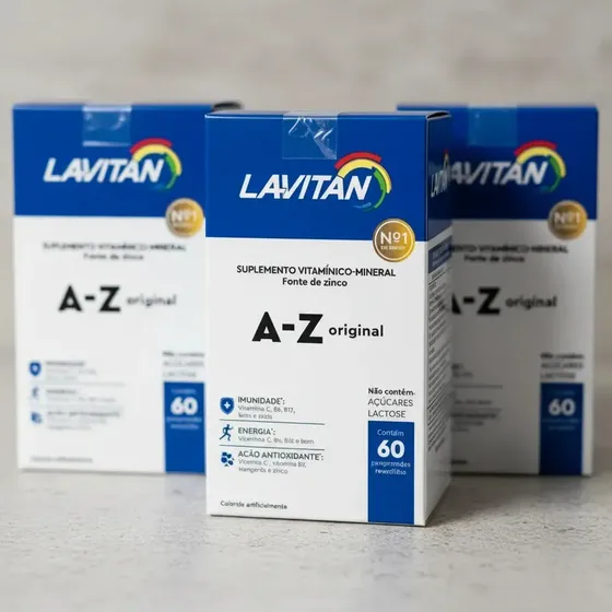 Kit 3 Frascos Lavitan A Z Homem Com 60 Caps