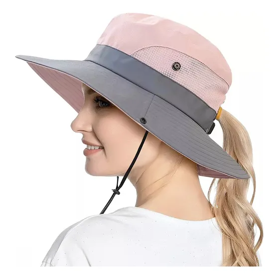 Sombrero Sol Mujer Ala Ancha Playa Plegable Protección Solar