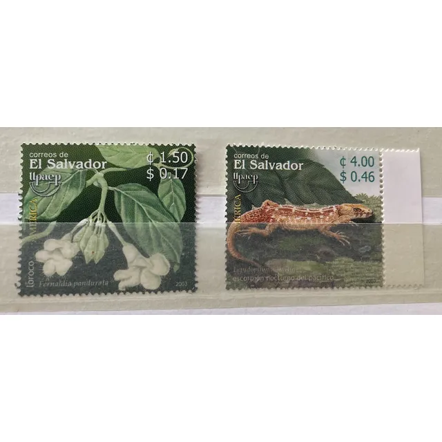 Estampillas El Salvador 2003 - Upaep Flora Y Fauna