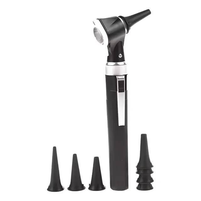 Kit Portatil Otoscopio Diagnostico Oido Luz Led Zoom X3 Negr