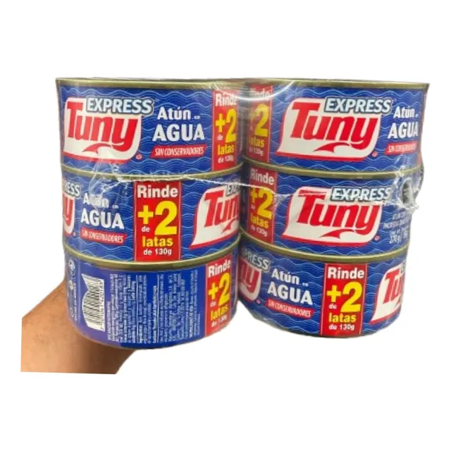 6 Latas De Atún En Agua Tuny Express Con 270 G Cada Una